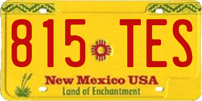 NM license plate 815TES