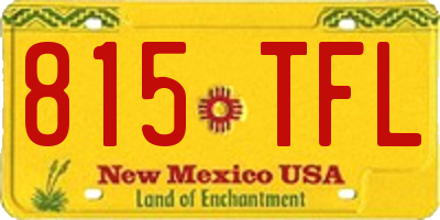 NM license plate 815TFL