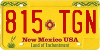 NM license plate 815TGN