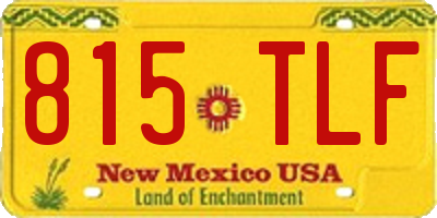 NM license plate 815TLF