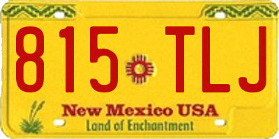 NM license plate 815TLJ