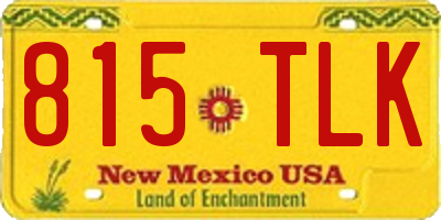 NM license plate 815TLK