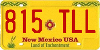 NM license plate 815TLL