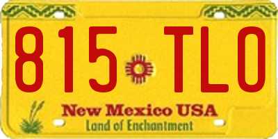 NM license plate 815TLO