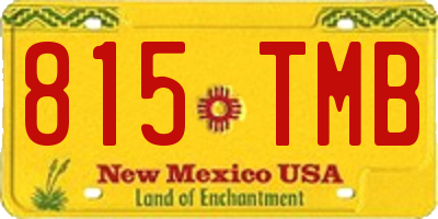 NM license plate 815TMB