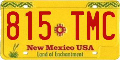 NM license plate 815TMC