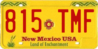 NM license plate 815TMF