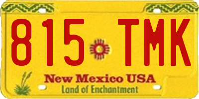 NM license plate 815TMK