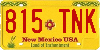 NM license plate 815TNK