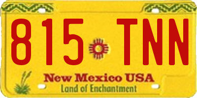 NM license plate 815TNN