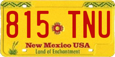 NM license plate 815TNU