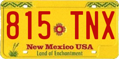 NM license plate 815TNX