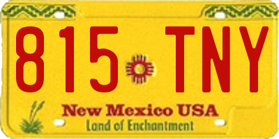 NM license plate 815TNY
