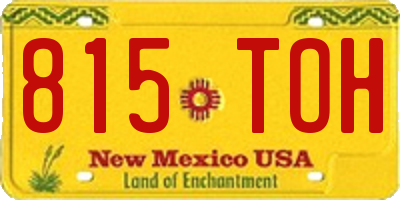 NM license plate 815TOH