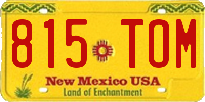 NM license plate 815TOM