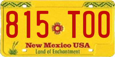NM license plate 815TOO