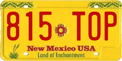NM license plate 815TOP
