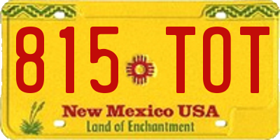 NM license plate 815TOT