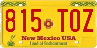 NM license plate 815TOZ