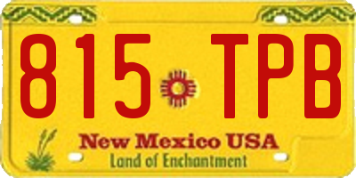 NM license plate 815TPB