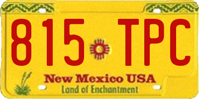 NM license plate 815TPC