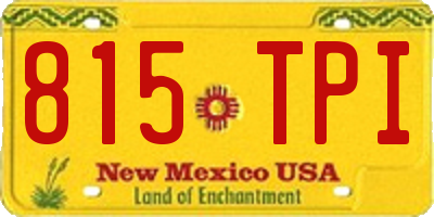 NM license plate 815TPI