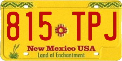 NM license plate 815TPJ