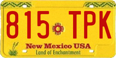 NM license plate 815TPK