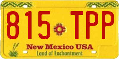 NM license plate 815TPP