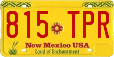 NM license plate 815TPR
