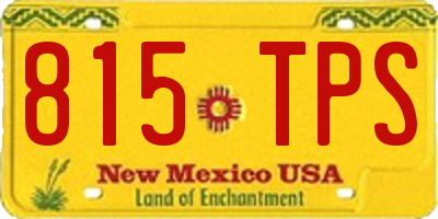 NM license plate 815TPS