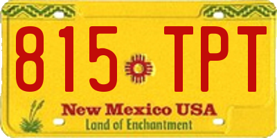 NM license plate 815TPT