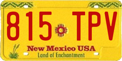 NM license plate 815TPV