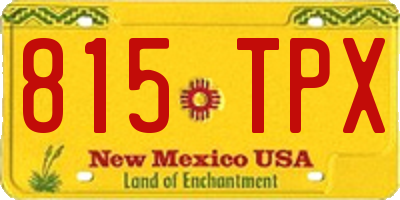 NM license plate 815TPX