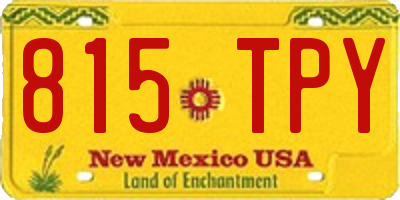 NM license plate 815TPY