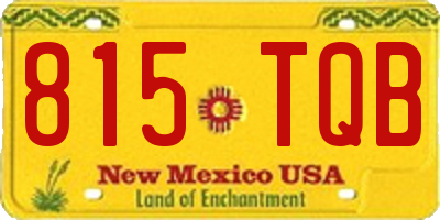 NM license plate 815TQB