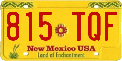 NM license plate 815TQF