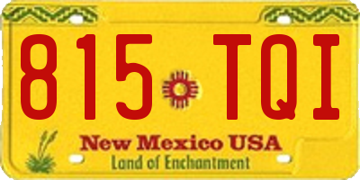 NM license plate 815TQI