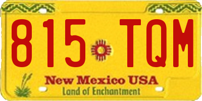 NM license plate 815TQM