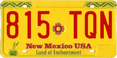 NM license plate 815TQN