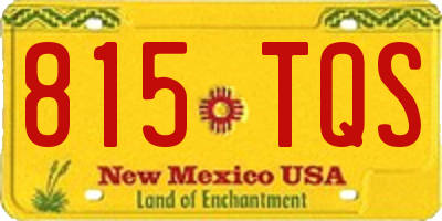 NM license plate 815TQS