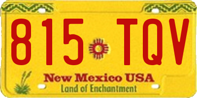 NM license plate 815TQV