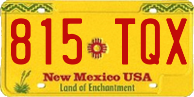 NM license plate 815TQX