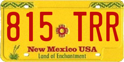 NM license plate 815TRR