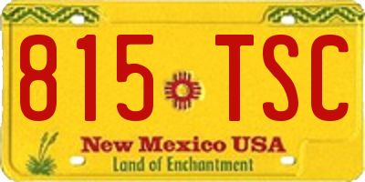 NM license plate 815TSC