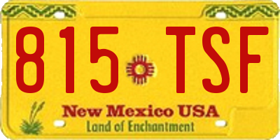 NM license plate 815TSF