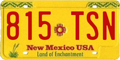 NM license plate 815TSN