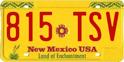 NM license plate 815TSV