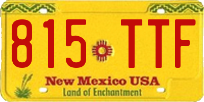 NM license plate 815TTF