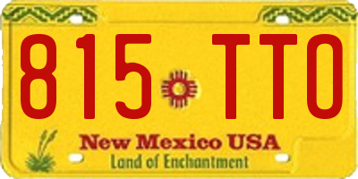 NM license plate 815TTO